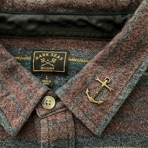 Mixed colored burgundy/dark green with black lining Dark Seas Flannel